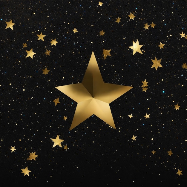 Modern starry black background with gold color