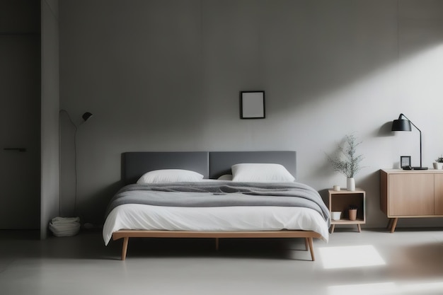 Modern stijlvol Scandinavisch leefruimtedesign in een minimalistisch interieur Zachte lichte kleuren