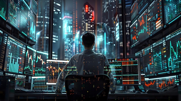 modern stock trader sets automated trading parameters to optimize efficiency and execution speed c