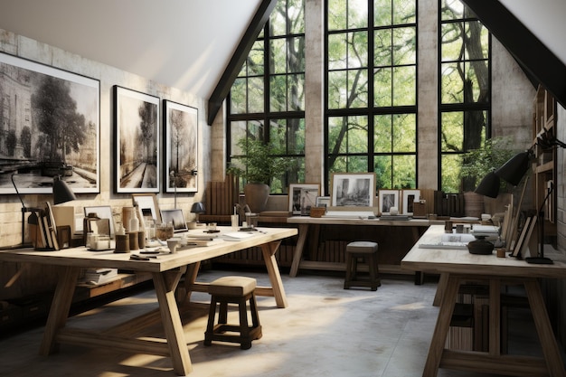 A modern study of realism in an office loft style inspiration ideas