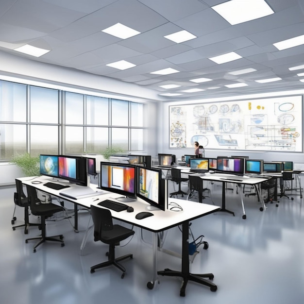 современная учебная комната с крутыми технологиями для студентов