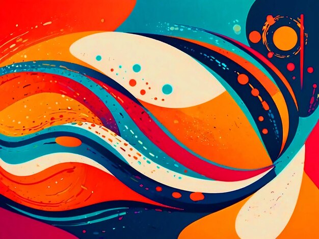 Modern style abstraction with composition made of various rounded shapes in color Vector illustrati