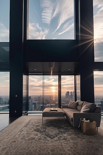 modern style apartment in a skyscraper