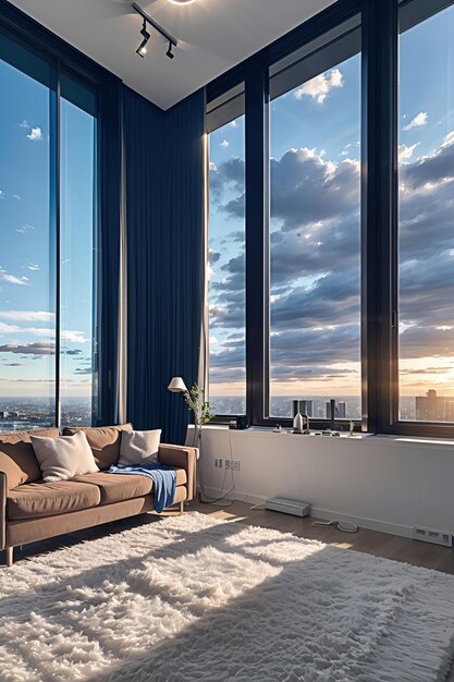 modern style apartment in a skyscraper