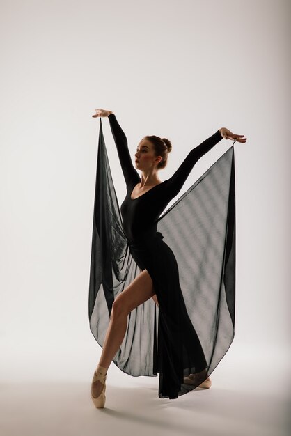 Modern style ballet dancer posing