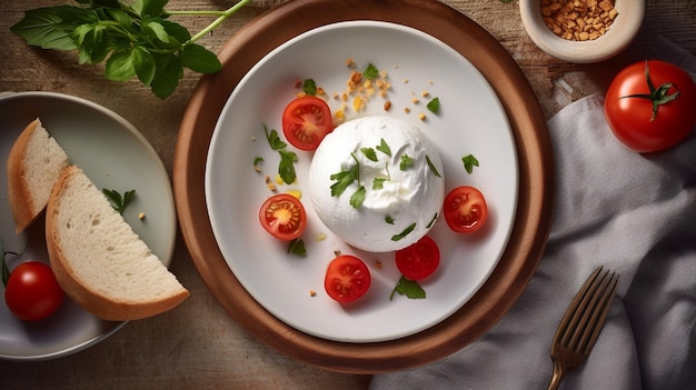 Современный итальянский стиль Apulian burrata сыра из коровьего молока