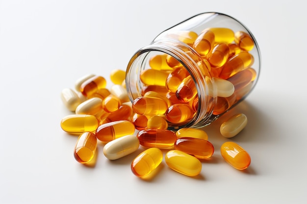 Modern Style Vitamin Pills on Table