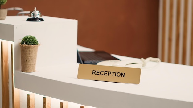 Modern stylish hotel lobby check in desk