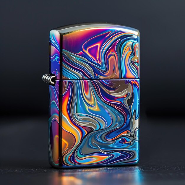 A modern stylish lighter with a beautiful liquid pattern AI generative