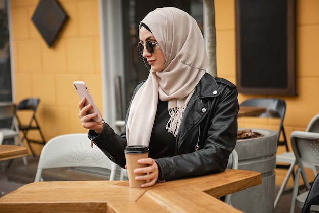 Modern stylish muslim woman in hijab