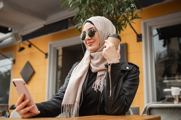 Modern stylish muslim woman in hijab