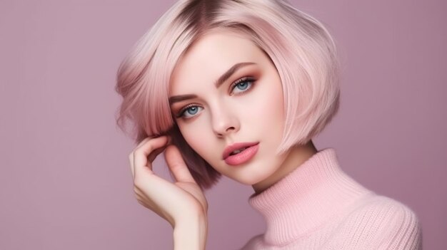 modern stylish pink makeup