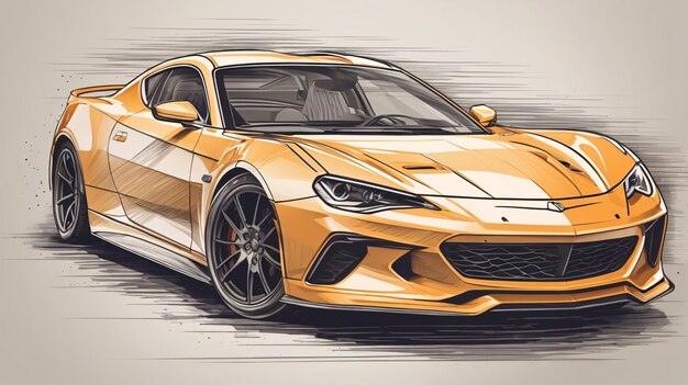 Foto il design piatto dell'illustrazione artistica moderna della supercar sportiva