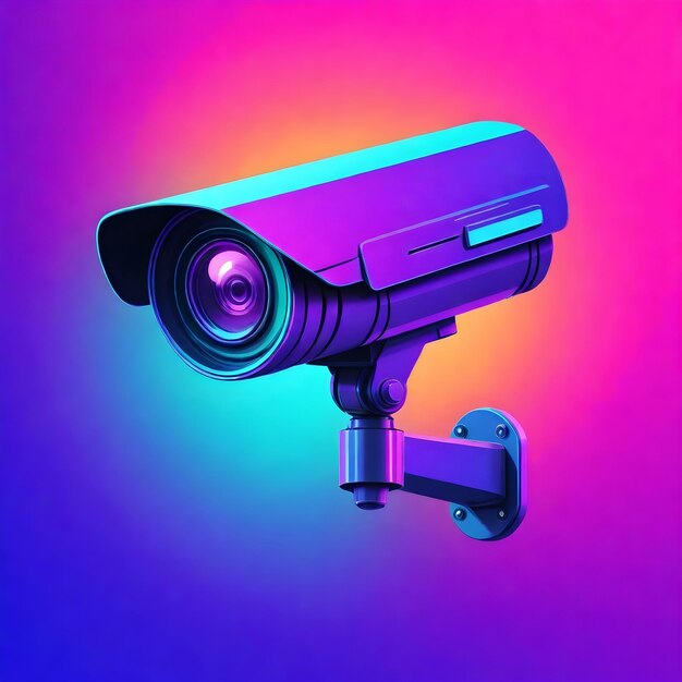 Modern Surveillance Camera Icon Vector Illustration