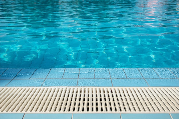 Modern Swimming Pool Overflow Grating Closeup Pool Technologies