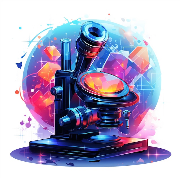 Modern symbol vector illustration of a compound microscope AI Generated Image