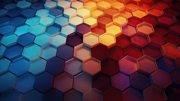 modern symmetrical hexagon arrangement with gradient color for wallpaper or background