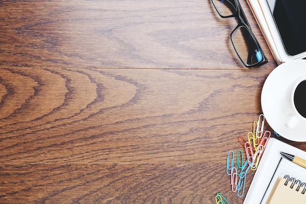 Modern table top with supplies