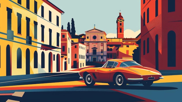 A modern take on classic Italian design in a minimalist poster AI generated illustration