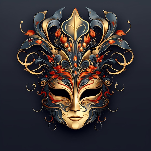 Modern tattoo mask isolated on background