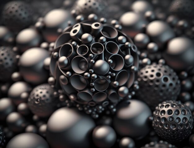 Modern technology Geometric background with spheres created with Generative AI technology