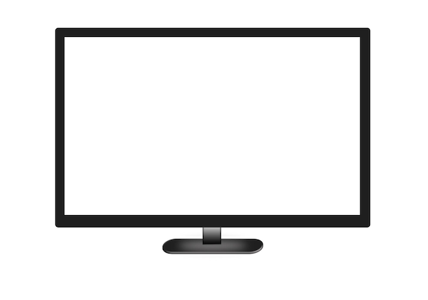 写真 白い背景に分離された現代のテレビ