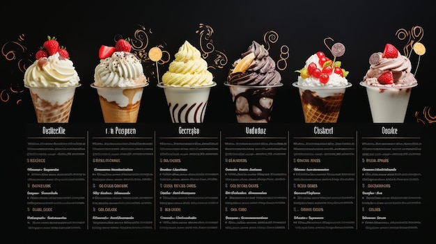 Modern template design of ice cream menu