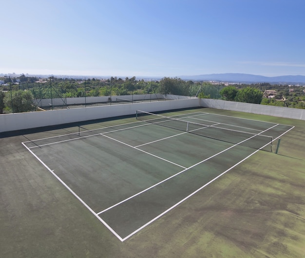 Modern tennis courts at the resort. Portugal.