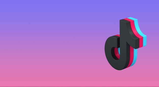 Современный логотип tiktok 3d обновлен в 2023 году