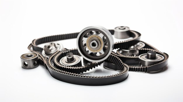 Modern Timing Belt Design on white background