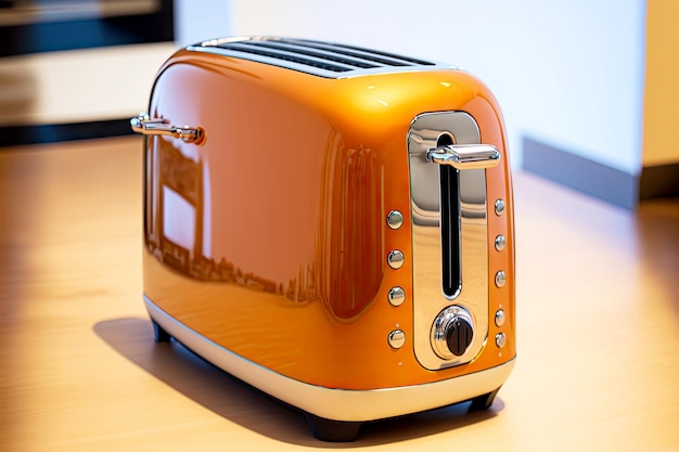 Modern toaster with beautiful shiny housing in kitchen