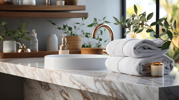 Modern toilet bowl in stylish bathroom interior