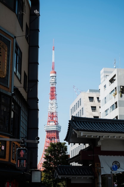 現代の東京通りの背景