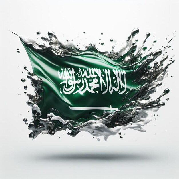 Photo modern tradition a minimalist showcase of the saudi flag