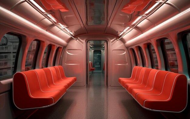 Modern train interior east transfortation service