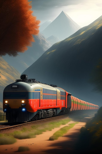Современная фотография поезда, созданная ИИ