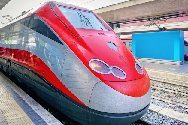 Modern train at Rome Train station in Italy