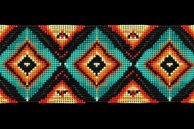 Modern trendy ethnic pattern beaded pattern embroidery