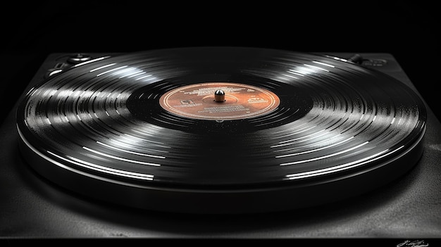 Photo modern turntable with blue vinyl record isolated on blue background