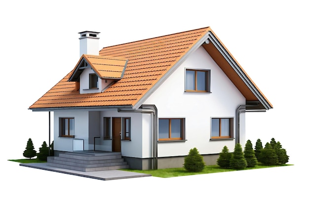 Premium Photo | Modern twostory house or cottage isolated on a white