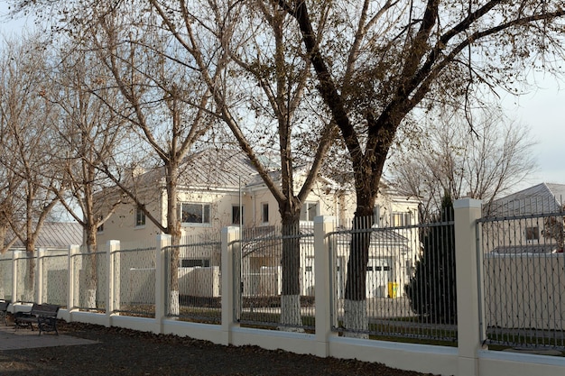 Modern twostory townhouse sunny day