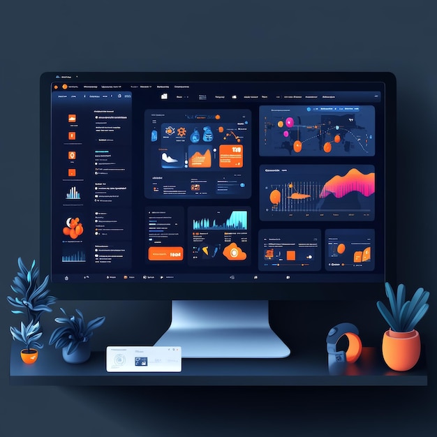 Modern UI Design with Data Visualization and Charts | Premium AI ...