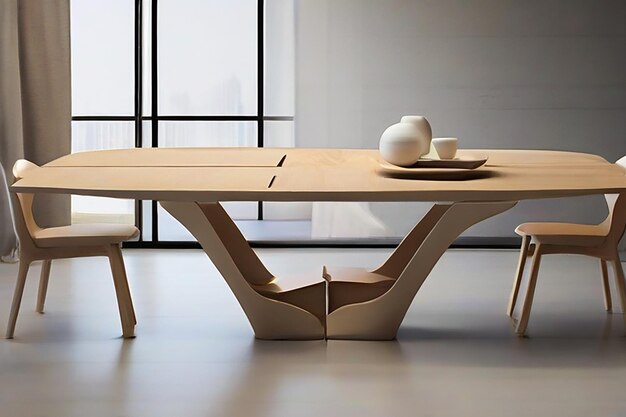 Foto moderne forme non convenzionali in stile minimalista tavolo da pranzo unico