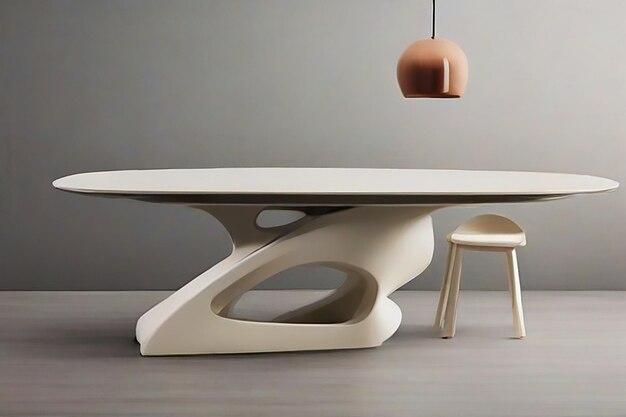 Foto modern unconventional shapes in minimalist style unique dining table