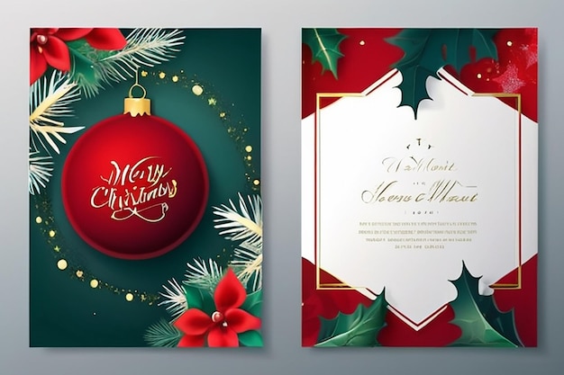 Modern universal artistic templates Merry Christmas Corporate Holiday cards and invitations Abstract frames and backgrounds design