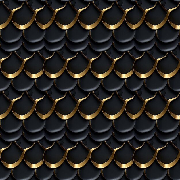 Modern universal minimalist artistic seamless 3d black and gold pattern