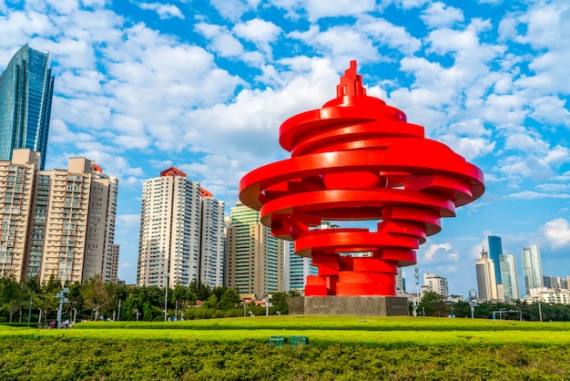 Modern urban architecture landscape in Qingdao