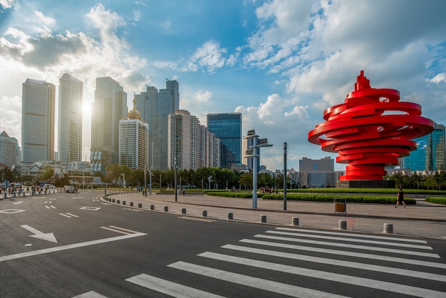 Modern urban architecture landscape in Qingdao