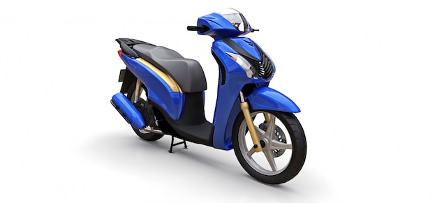 Modern urban blue moped