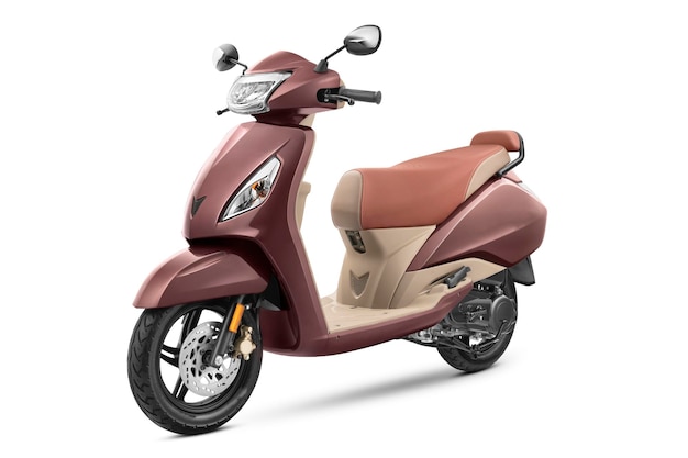 Modern urban brown scooty on a white background